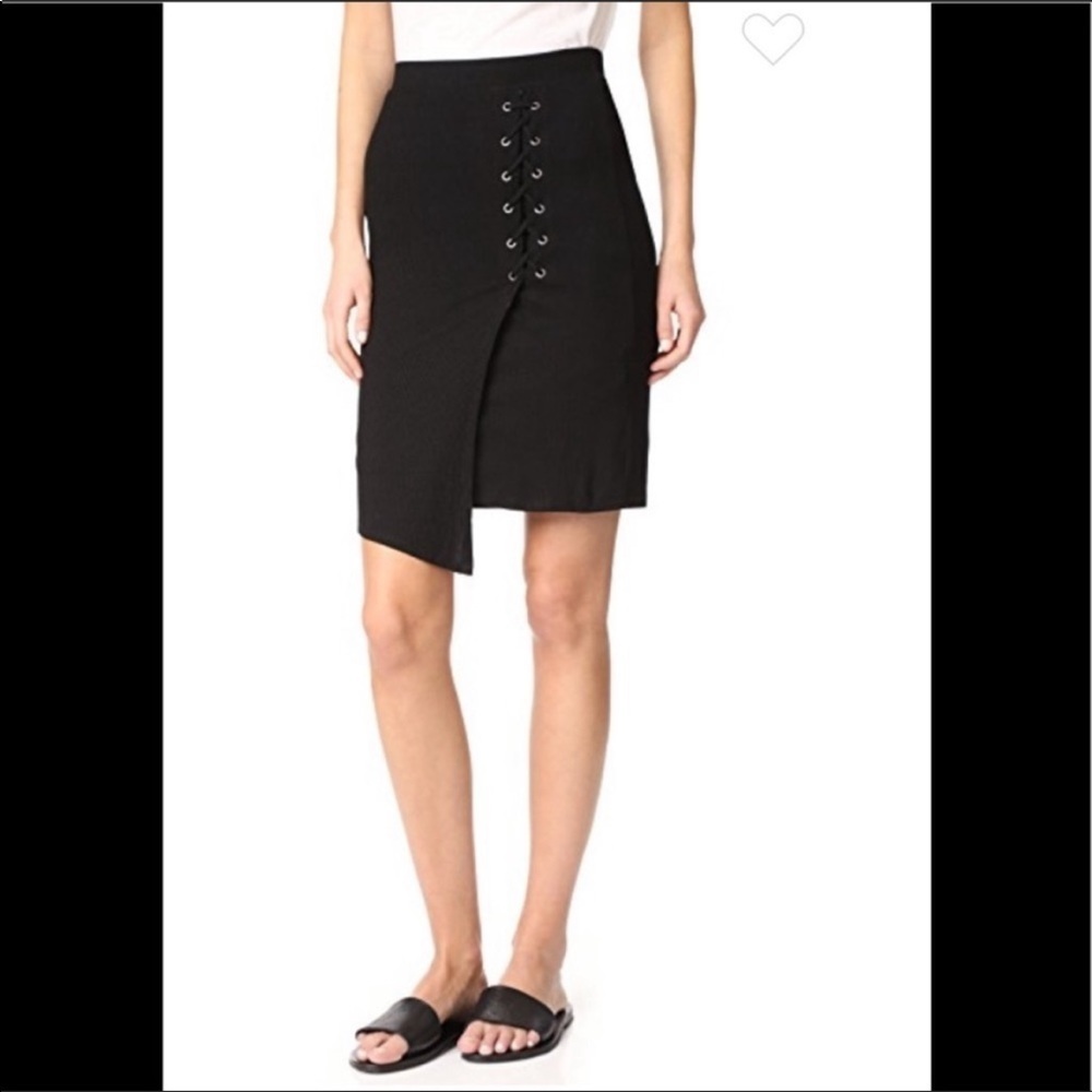 Splendid Lace Up Skirt in Black Size XS